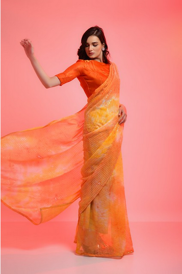 Prizam Color Set Chiffon Party Wear Sarees Catalog